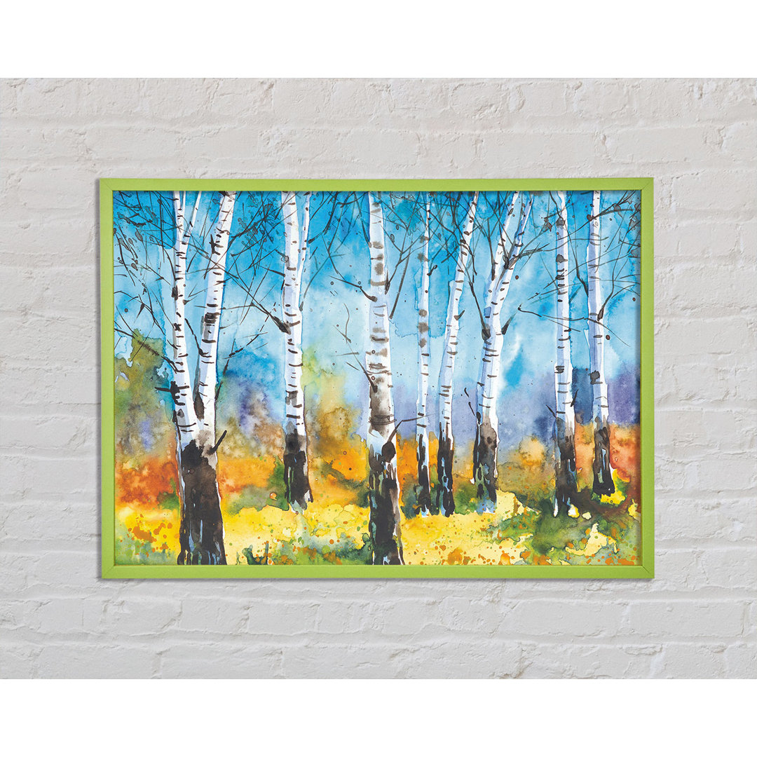 Gerahmtes Poster Harue The Beautiful Birch Trees, Kunstdruck