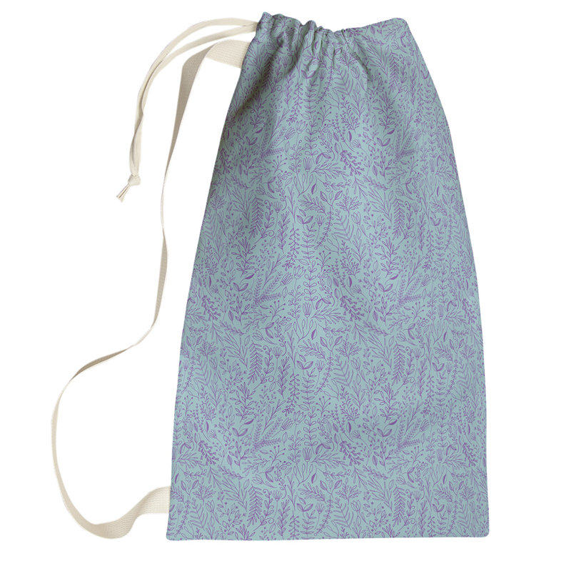 Leffel Fabric Laundry Bag with Handles, Small ( 64" H x 20" W x 1.5" D), Gray/Blue