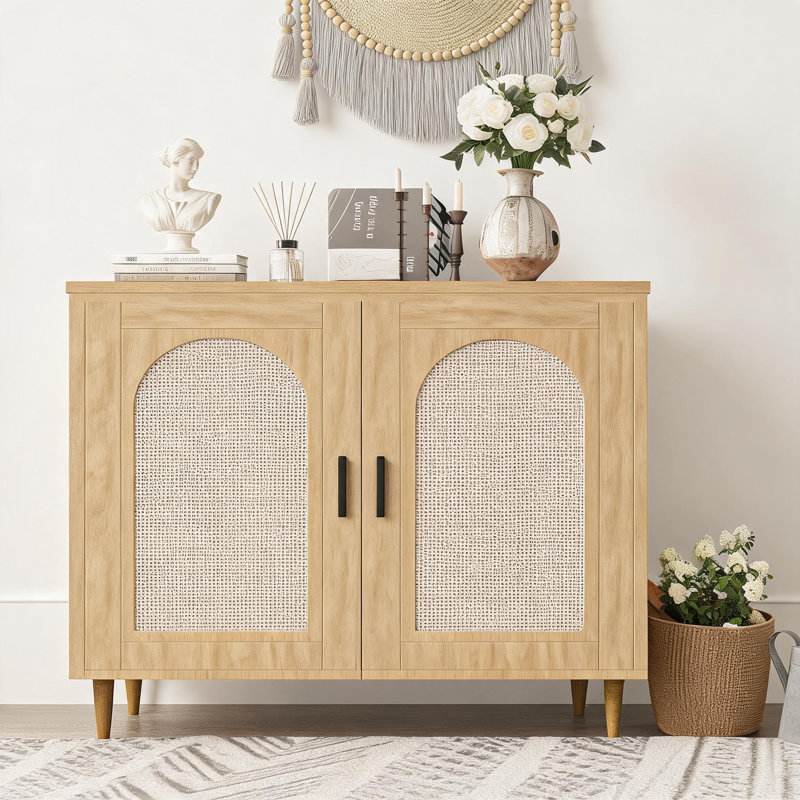 Natural Rattan Sideboard Buffet Cabinet