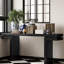 Console noire très large de 66 po, placage en bois véritable, style minimaliste pour le vestibule et le bureau, table d'entrée en placage avec placage, installation rapide