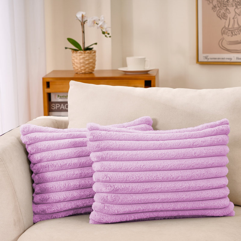 Housse de coussin rectangulaire et insert, Mauve clair