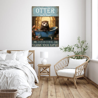 «Kilynn Otter Bath Soap On Canvas», impression