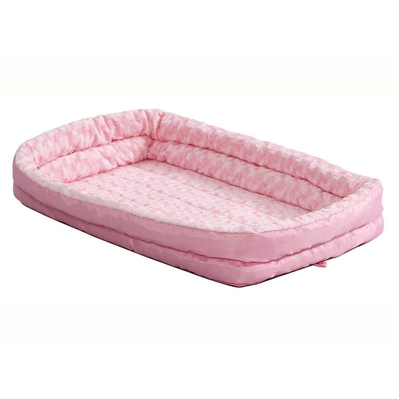 Lit pour animal de compagnie avec traversin MidWest, l 24 po x P 15 po x H 4 po, Rose