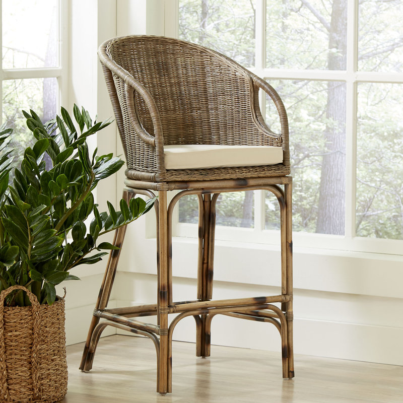  Woven Rattan Counter and Bar Stool, Bar Stool (30” Seat Height)