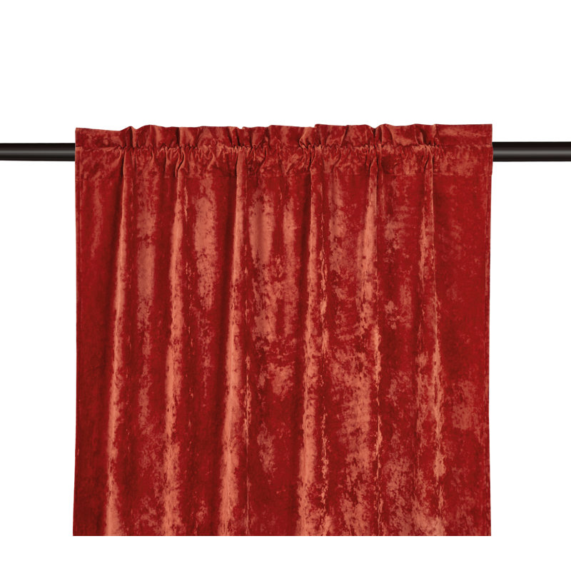 Velvet Bedding Collection Velvet Curtain, 50" W x 84" L, Brick Red