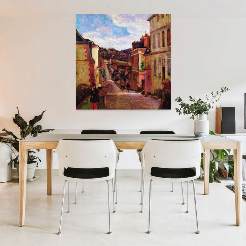 A Suburban Street, 1884 Classic Colorful Abstract Architecture City Wall Art Print by Paul Gauguin - Wrapped Canvas Print