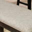 Banc de salle à manger de style transitionnel avec structure en bois massif et siège en tissu gris chaud au fini envoûtant