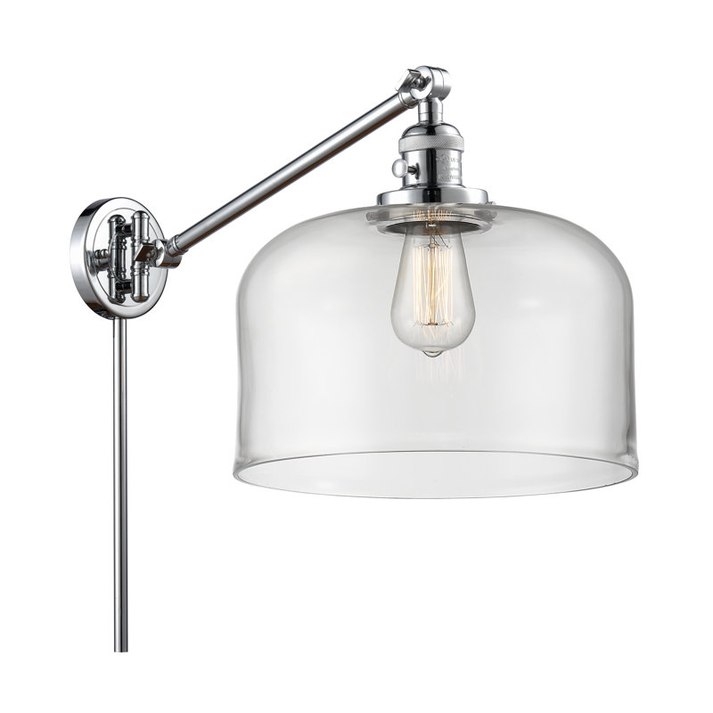 Bell - bras pivotant 1 lumière 12 po, Chrome poli, Ampoule à DEL rétro de 3,5 W, Clair