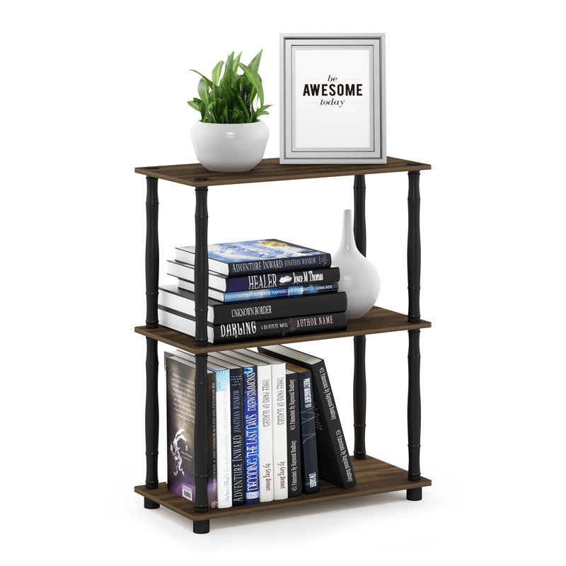 75.18cm H x 59.9cm W Etagere Bookcase, Columbia Walnut/Black Classic Tubes, 1