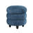 16" Round Storage Ottoman With Solid Wood Legs, Modern Stacked Boucle-Style Chenille Footstool With Removable Lid, Navy Blue