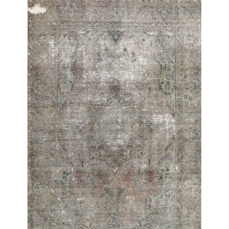 Tapis oriental gris / brun en laine Shugart, Rond 6 pi