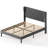 Linen Tufted Wingback Upholstered Platform Bed with Wood Slats Headboard Included-549164816