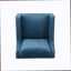Fauteuil club en velours bleu-1256224394