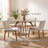 Arshveer 48-inch Round Wood Dining Table And 4 Upholstered Chairs Set 