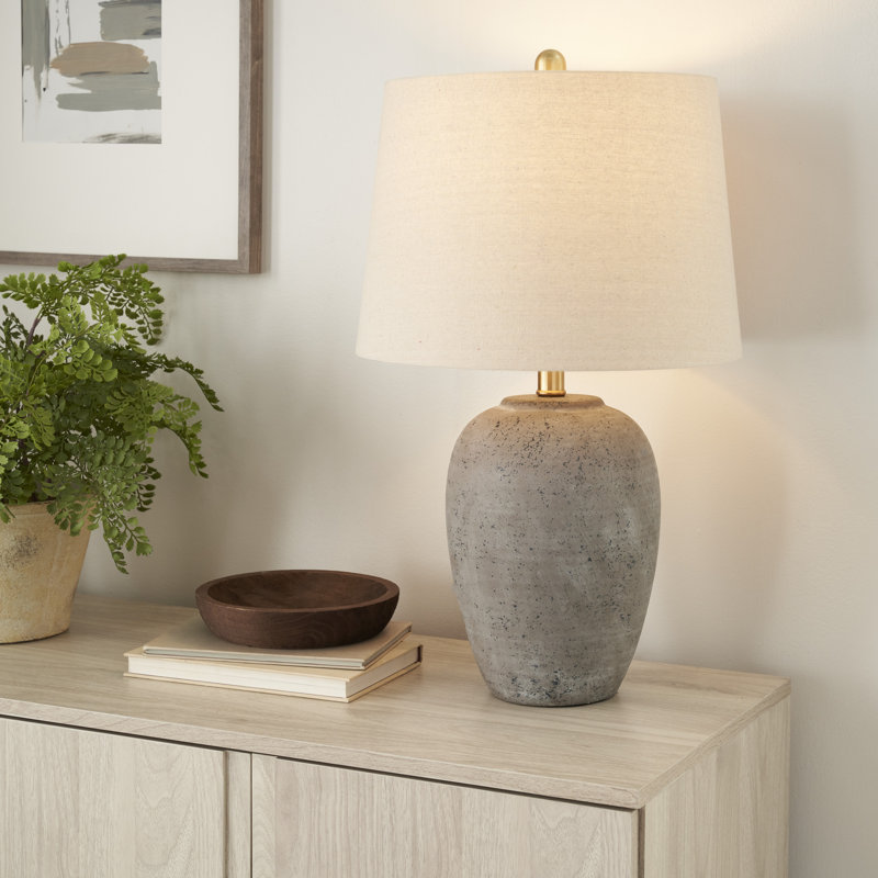 Lampe de table en céramique Brejon, Brun, Beige