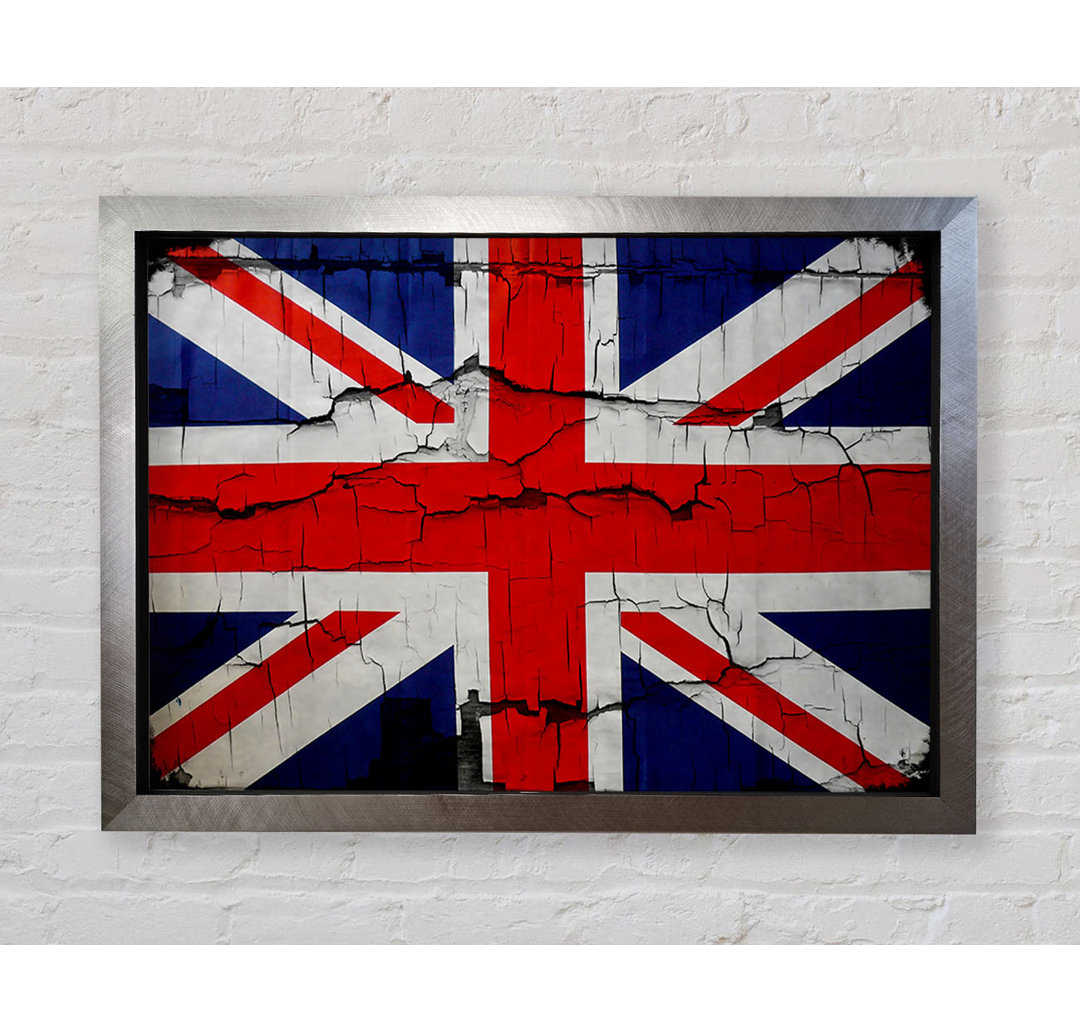 United Kingdom Flag Cracked - Einzelner Bilderrahmen Kunstdrucke