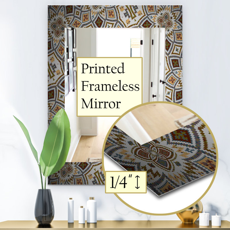 Miroir mural en mosaïque arabe, H 39,4 po x l 29,5 po
