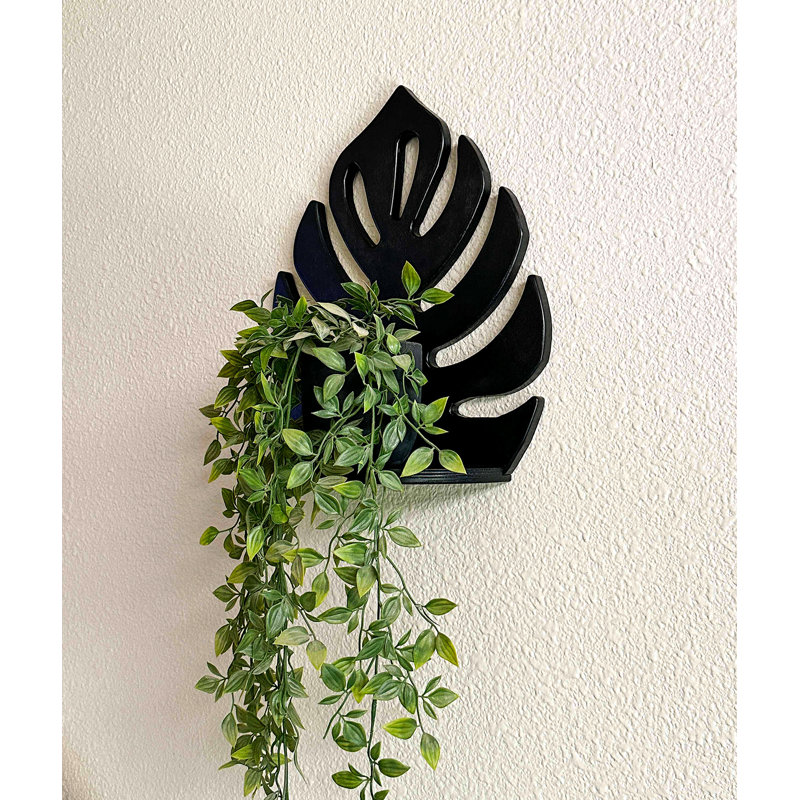 Addora Birch Solid Wood Plant Shelf, Black