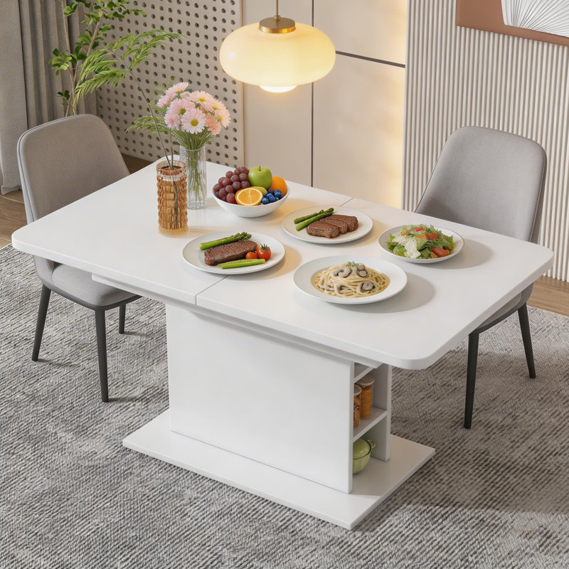Extendable Dining Table, White