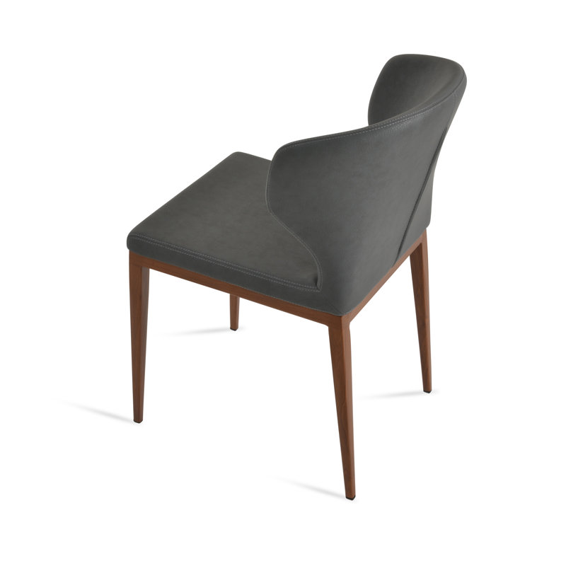 Chaise d'appoint Amed Mw, PPM gris, Noyer
