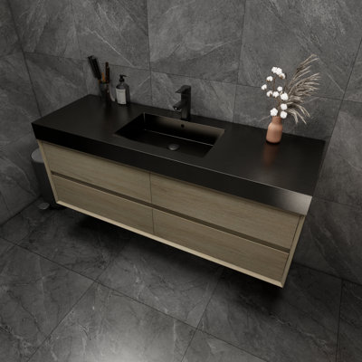 Ensemble de meuble-lavabo simple mural 59 po Golitz