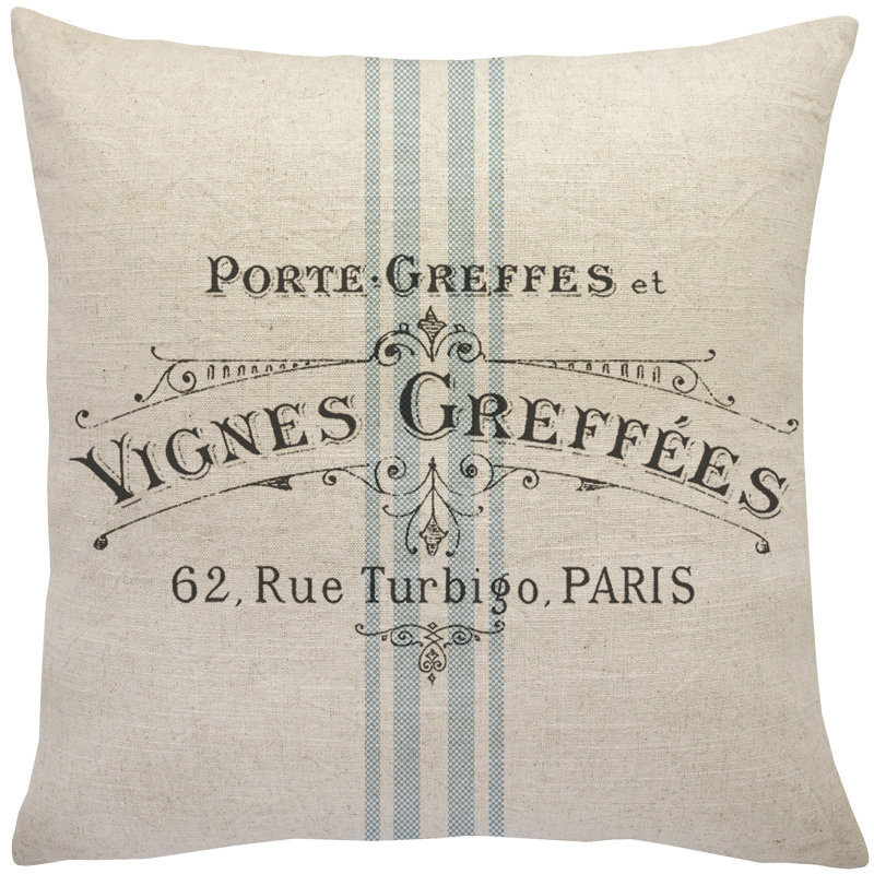  Grain Sack Throw Pillow, 18" H x 18" W x 8" D