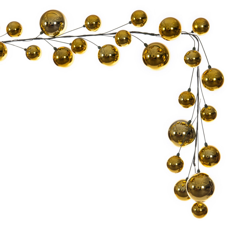 Vickerman 10' Gold Ball Branch Garland, Gold