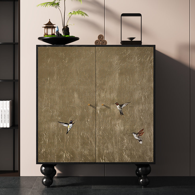 Armoire à chaussures en bois massif de style chinois