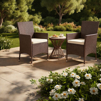 Chaises de patio confortables, salle à manger d'extérieur moderne en acier rotin Pe
