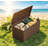 120-Gallon Outdoor Storage Deck Box, Weatherproof Resin Patio Storage Container with Lockable Lid & Gas Spring for Cushions, Tools, Pool Floats & Outdoor Toys-129888641