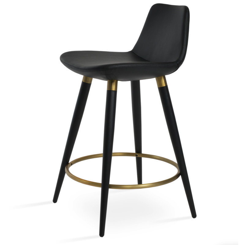 Tabouret de bar et de comptoir Pera Ana, Tabouret de bar (siège d'une hauteur de 28,7 po), Caramel PPM Leatherette