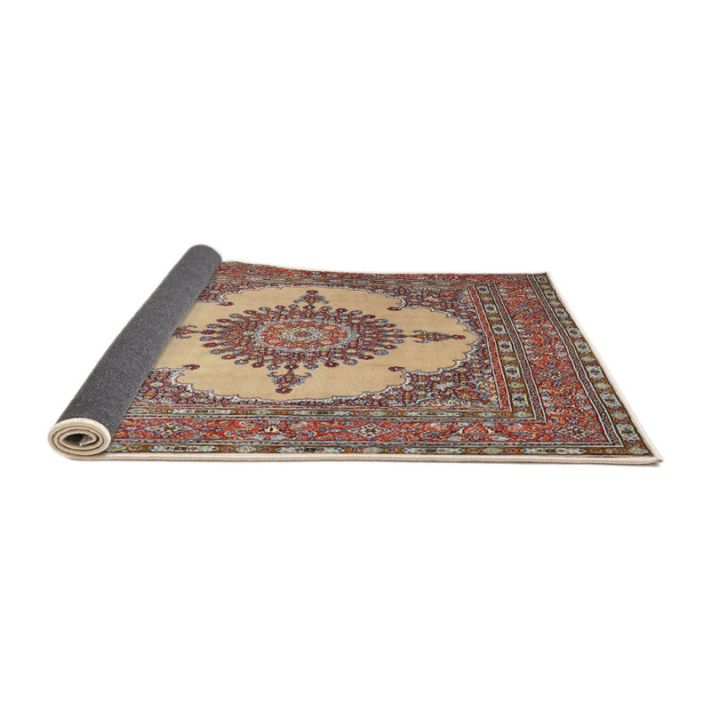 Tapis traditionnel rouge / brun Deux, Rond 6 pi