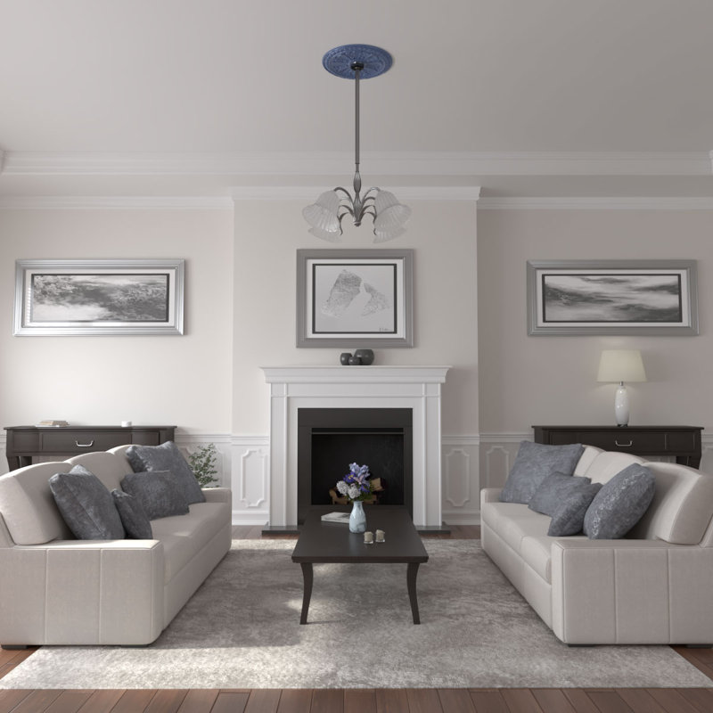 Endurathane Bristol Ceiling Medallion, 23 1/2"OD x 3 7/8"ID x 1"P (Fits Canopies up to 3 7/8"), Hand-Painted Americana Finish
