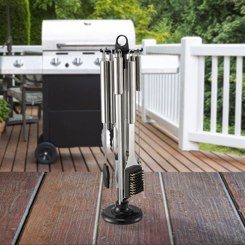 Cheer Collection Stainless Steel Grilling Tool Set