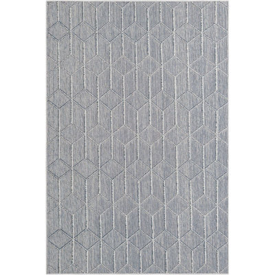 Tapis contemporain bleu clair Ohanlon