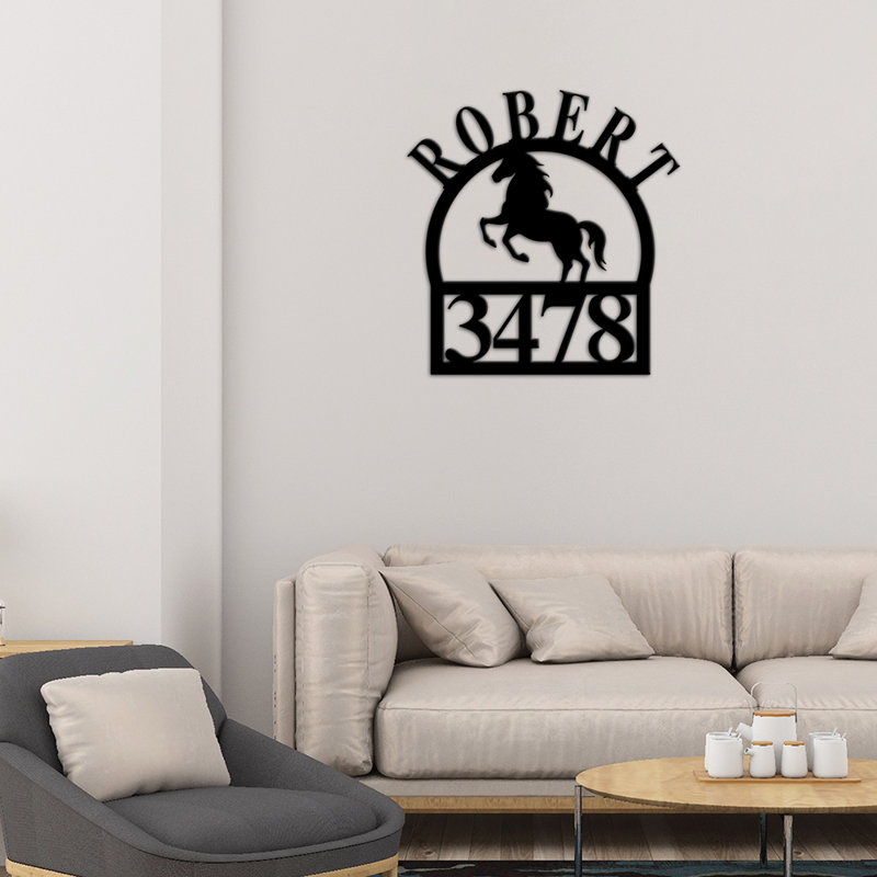 Enseigne monogramme personnalisée cheval