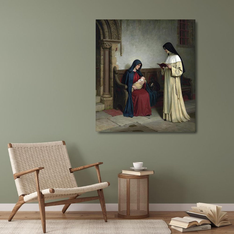 "Livres et Maternité d'art" par Edmund Blair Leighton - Toile tendue avec châssis, H 18 po x l 14 po