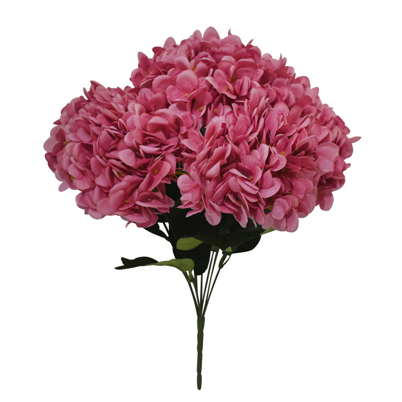 Faux bouquet d'hortensias à 7 têtes, Mauve clair