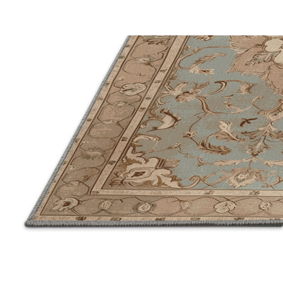 Machine Washable Tabriz Gray Area Rug