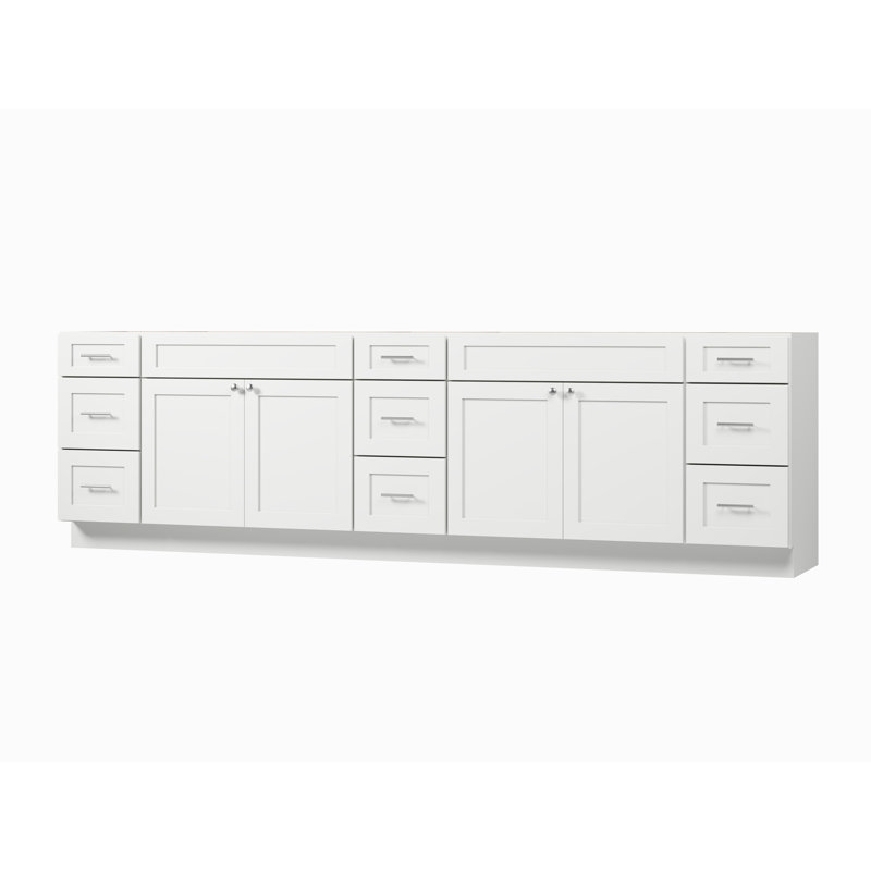 Base de meuble-lavabo double 117 po seulement, Blanc