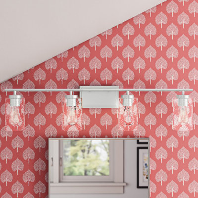 Éclairage pour meuble-lavabo à 4 lumières à intensité variable en nickel Tilbury