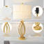 Burholme 26" Gold Metal Industrial Table Lamp with 3-way Dimmable Light for Bedroom Nightstands, Living Rooms and Desks-299158420