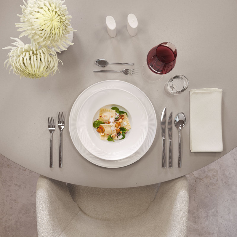 Villeroy & Boch Afina Rim Soup/PastaDeep Plate, Premium Porcelain, Dishwasher and Microwave Safe, 9.75 x 2.25 in, Stackable, White