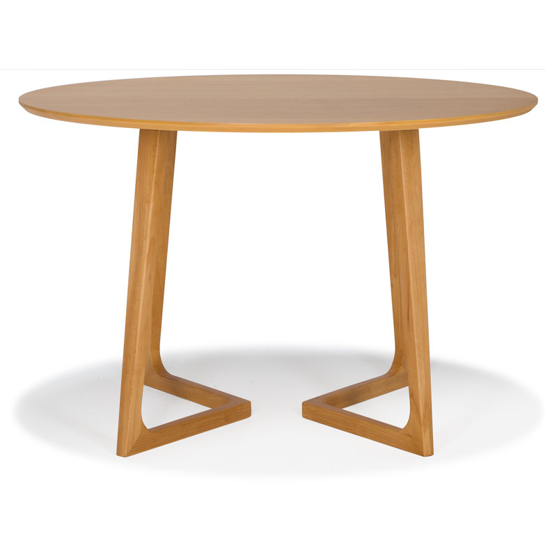 Ashla Round with Solid Wood Base Dining Table, Natural