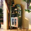 Armoire de coin 66,93 "vintage en bois massif vert