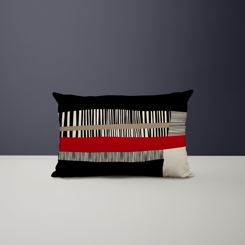 Housse et insert de coussin rectangulaire intérieur / extérieur en polyester / mélange de polyester Chamu, Rouge