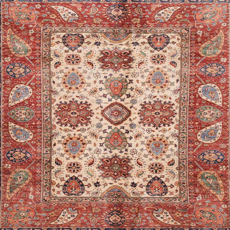 Tapis abstrait moderne 3751ABS3757, Carré 7 pi