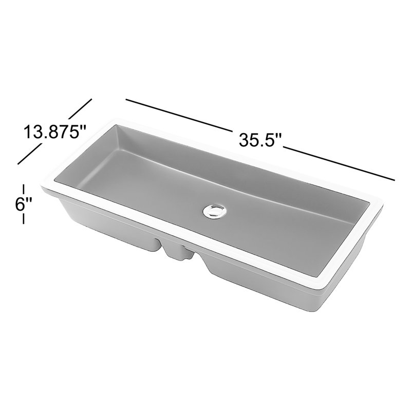 Cube 35.5'' L Bathroom Sink, Matte Black