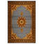 Tapis en coton à imprimé oriental jaune et gris Girvin-1662080966