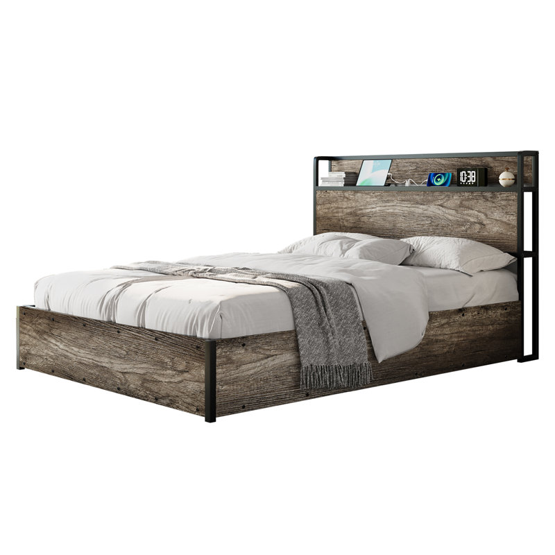 Shila Lift Up Storage Bed Frame & Charging Station